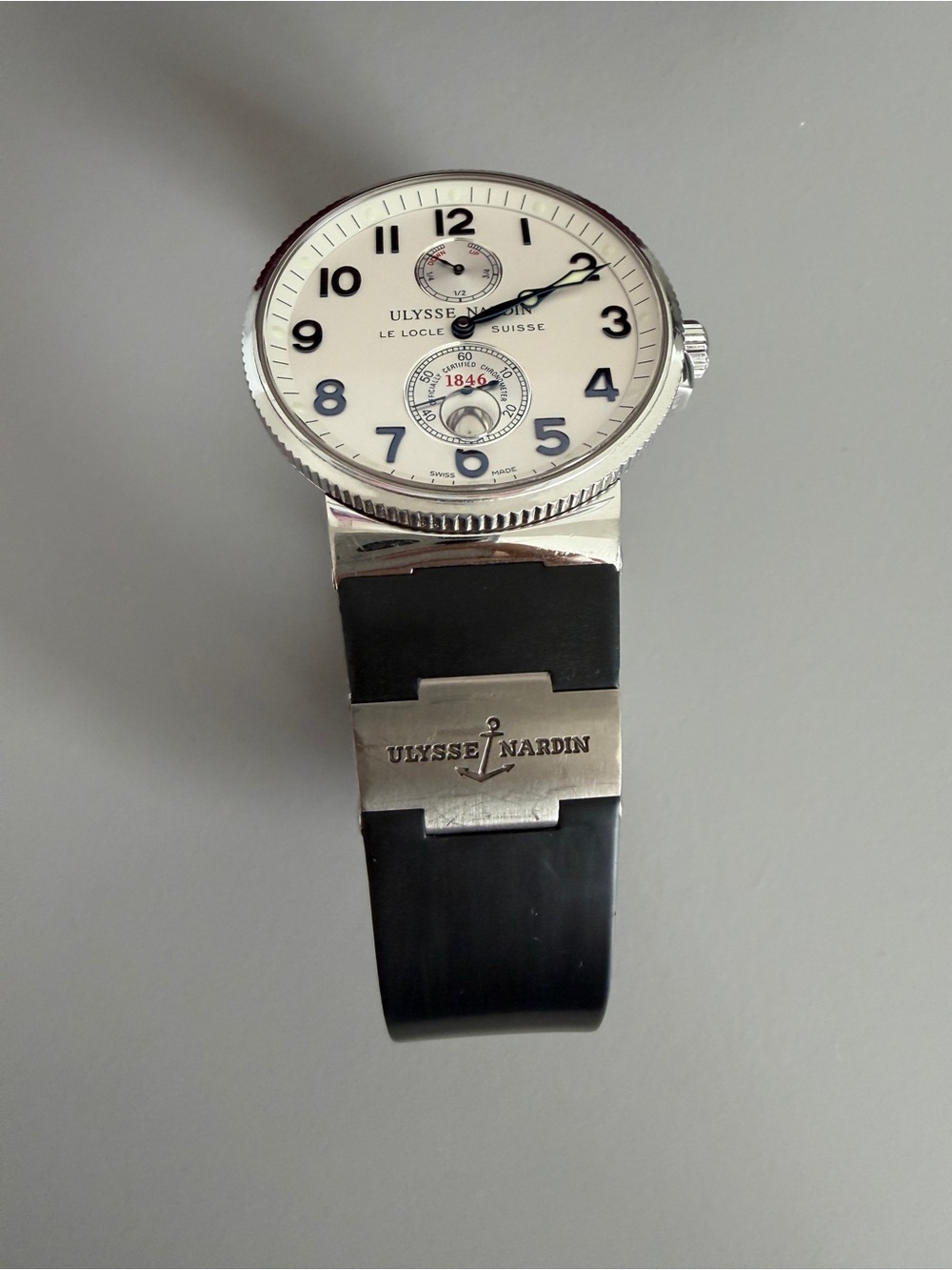 Rare Ulysse Nardin Maxi Marine 41mm Auto White Dial w/ Box - Picture 9 of 12
